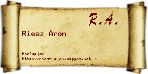 Riesz Áron névjegykártya